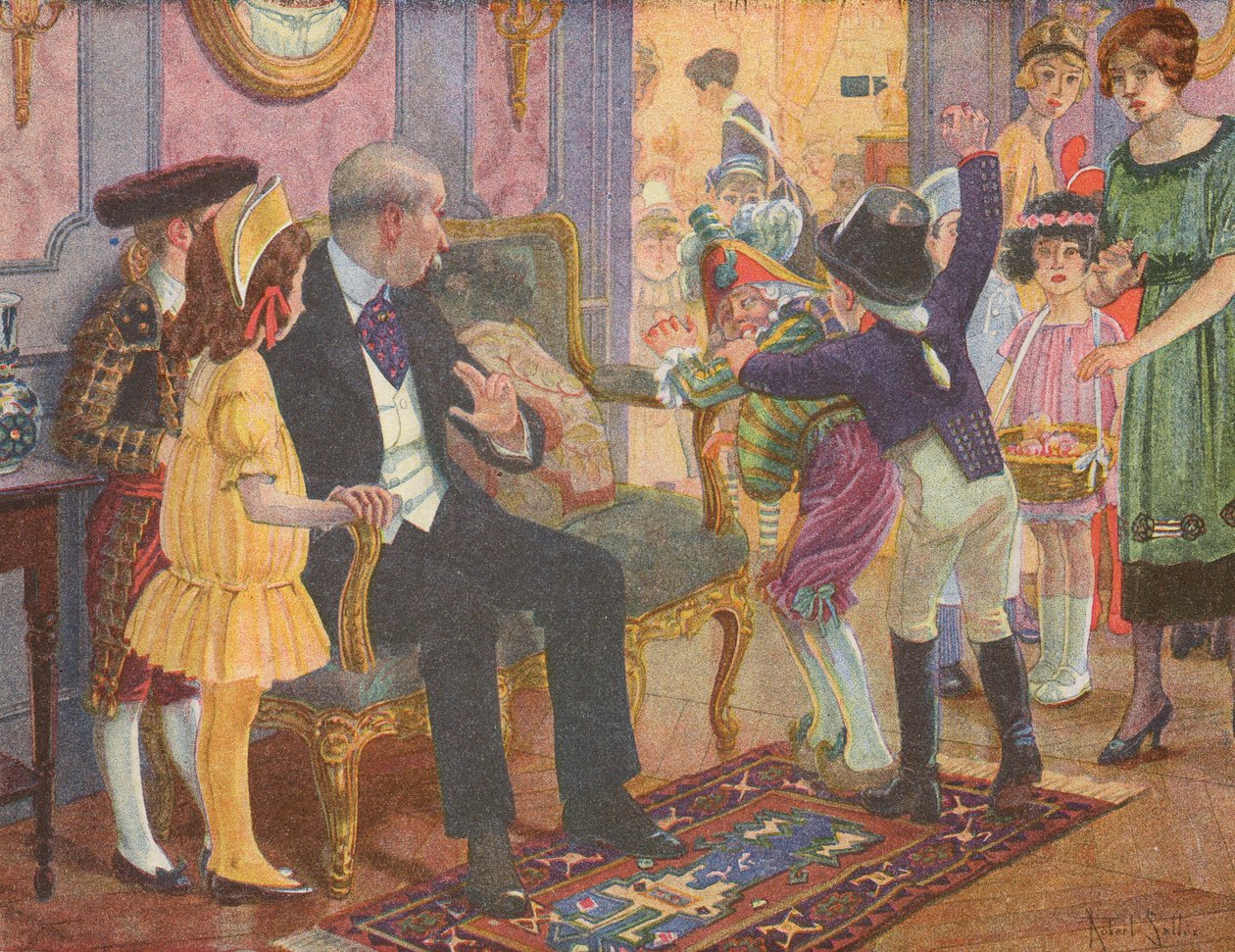 Una fiesta infantil (litografía en color) de Robert Salles