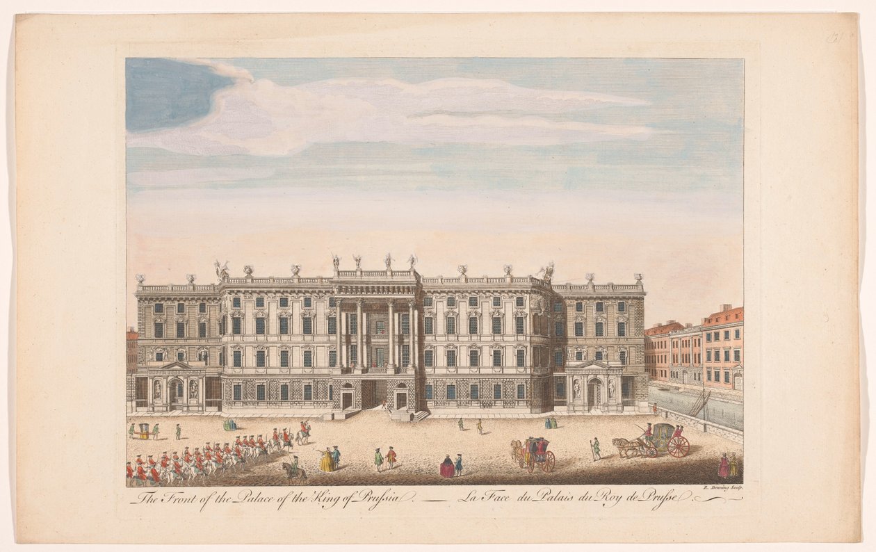 Vista del frente del Berliner Stadtschloss en Berlín El frente del palacio del rey de Prusia (título sobre objeto) de Robert Sayer (possibly)