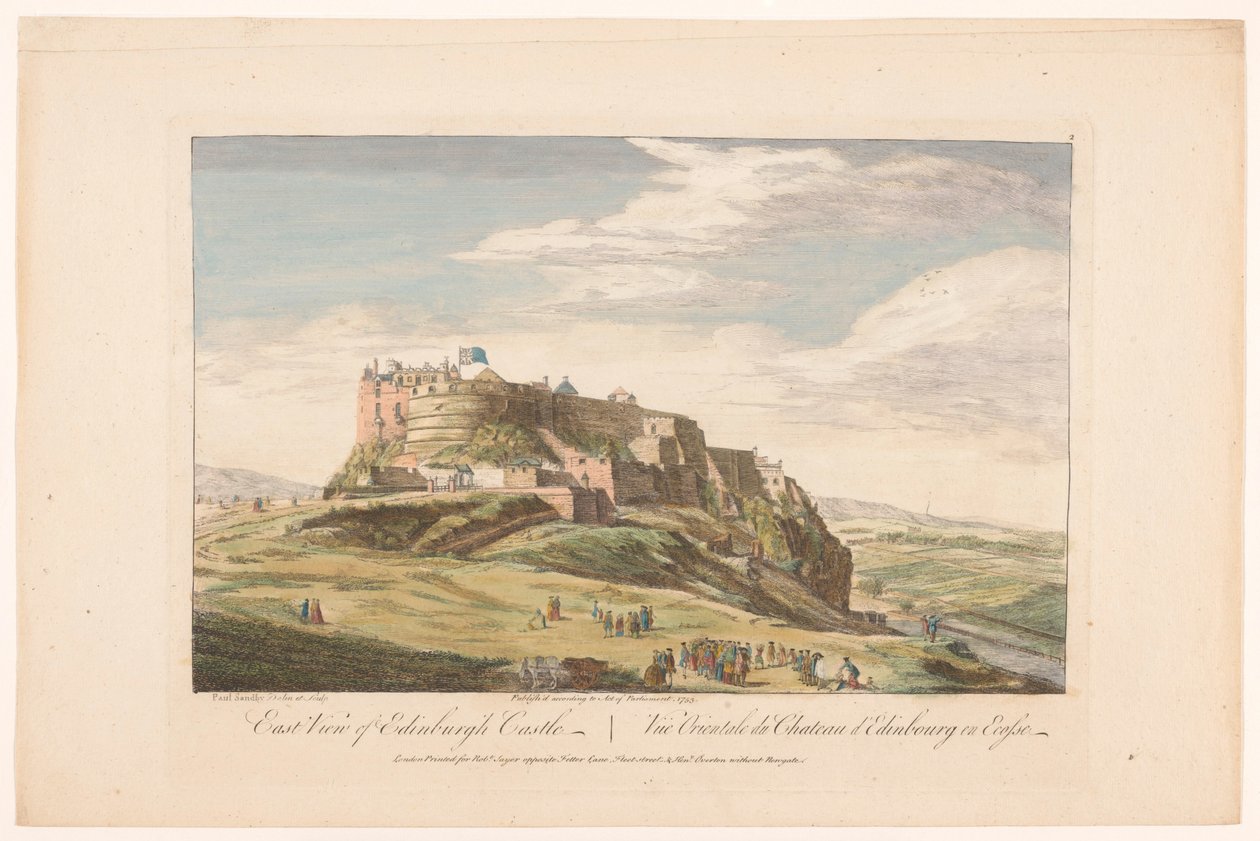 Vista del Castillo de Edimburgo Vista este del Castillo de Edimburgo (título sobre el objeto) Escocia (título de la serie) de Robert Sayer