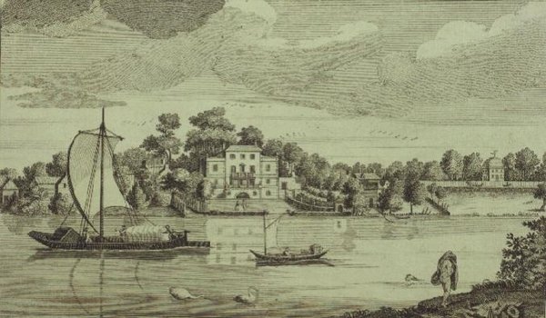 Vista de la casa del célebre Sr. Pope en Twickenham, c.1750 de Robert Sayer