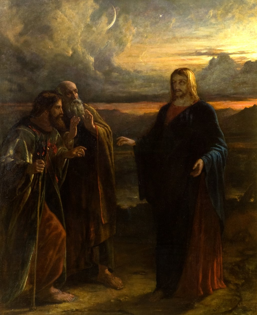 Cristo y los dos discípulos en el camino a Emaús de Robert Scott Lauder