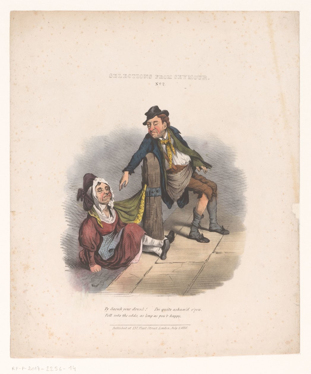 caricatura, con, borracho, hombre y mujer Selecciones de Seymour. no. 2 (título en el objeto) de Robert Seymour (attributed to)
