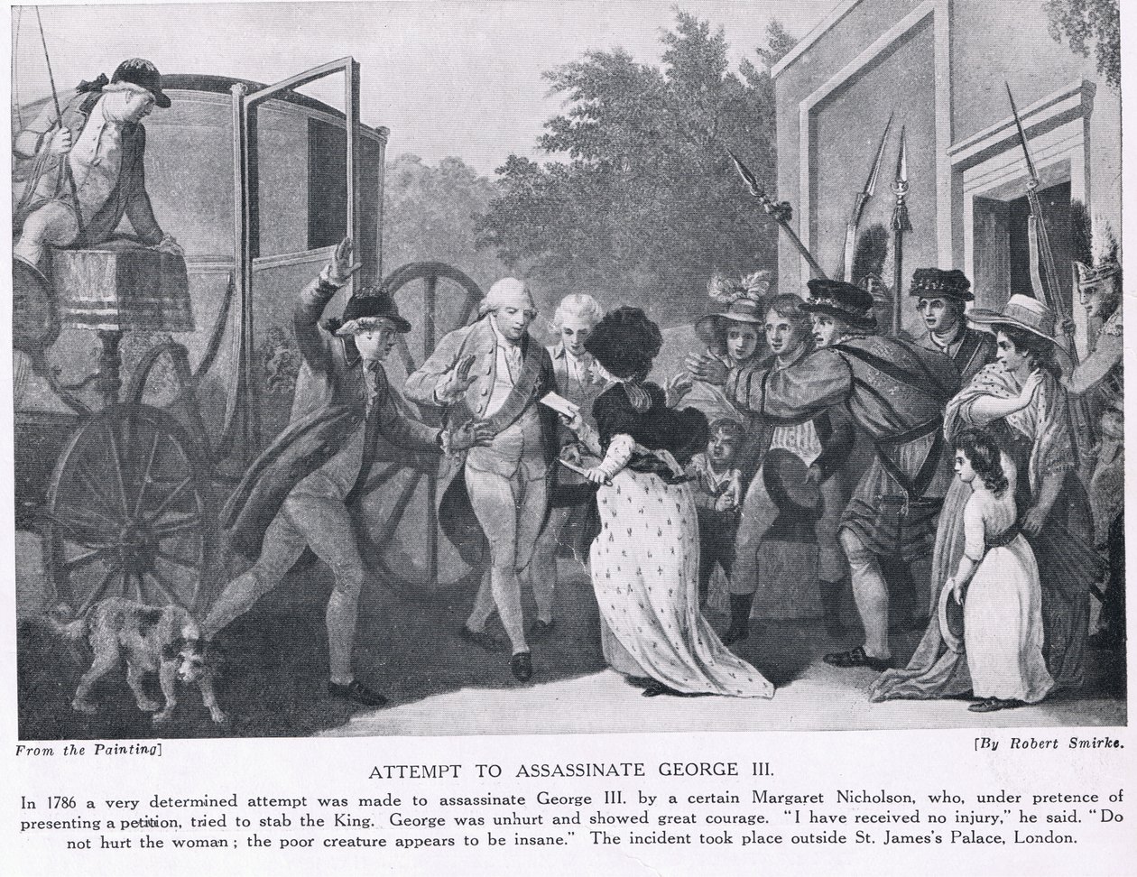 Intento de asesinato del Rey Jorge III, ilustración de 