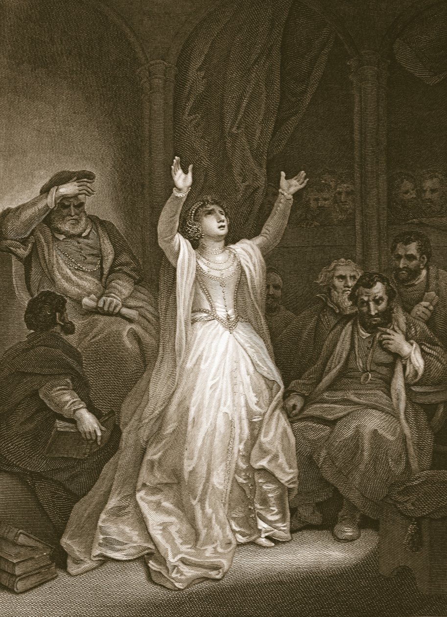 Condena de Ana Bolena, grabado por George Noble, ilustración de 