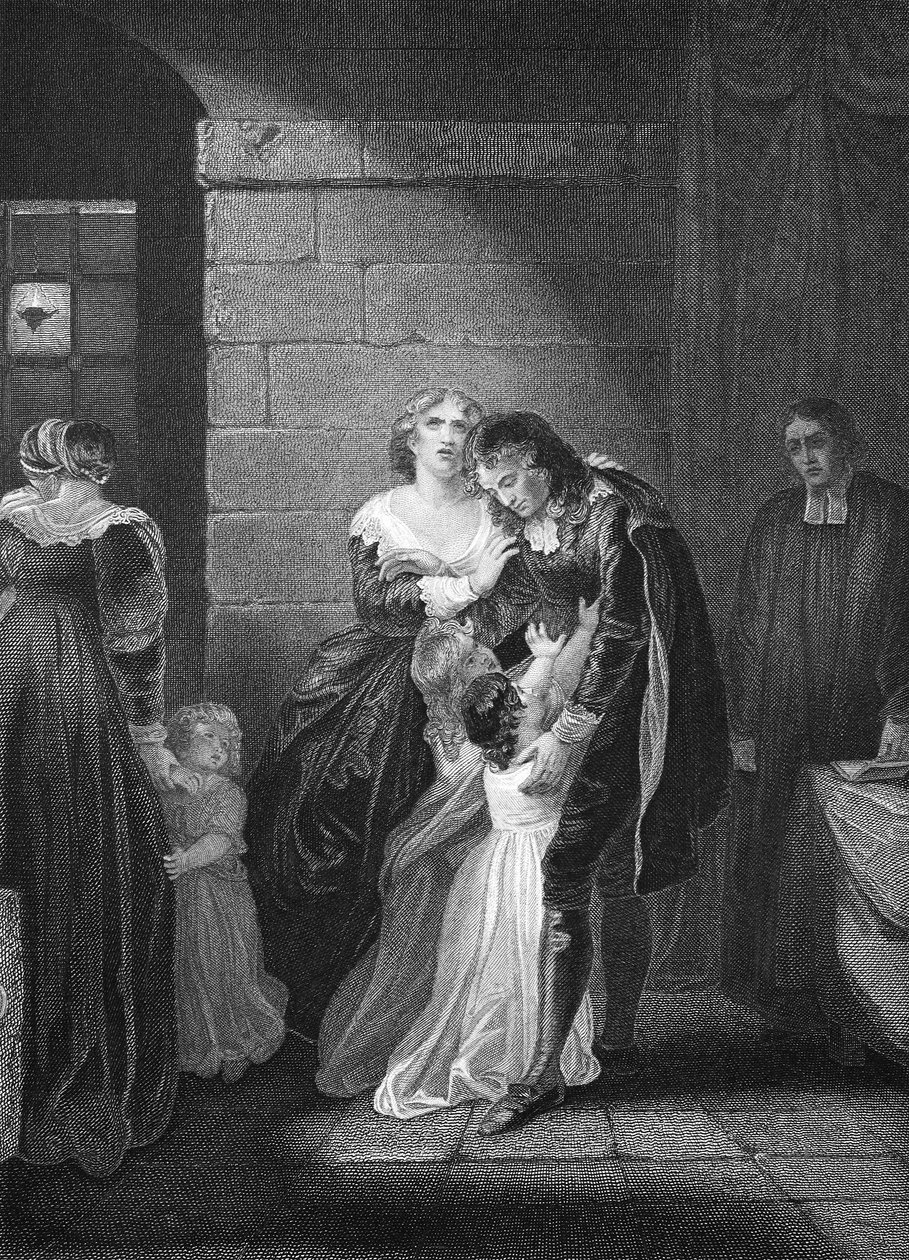 Última entrevista de Lord W. Russel con su familia, grabado por A.H. Payne de Robert Smirke
