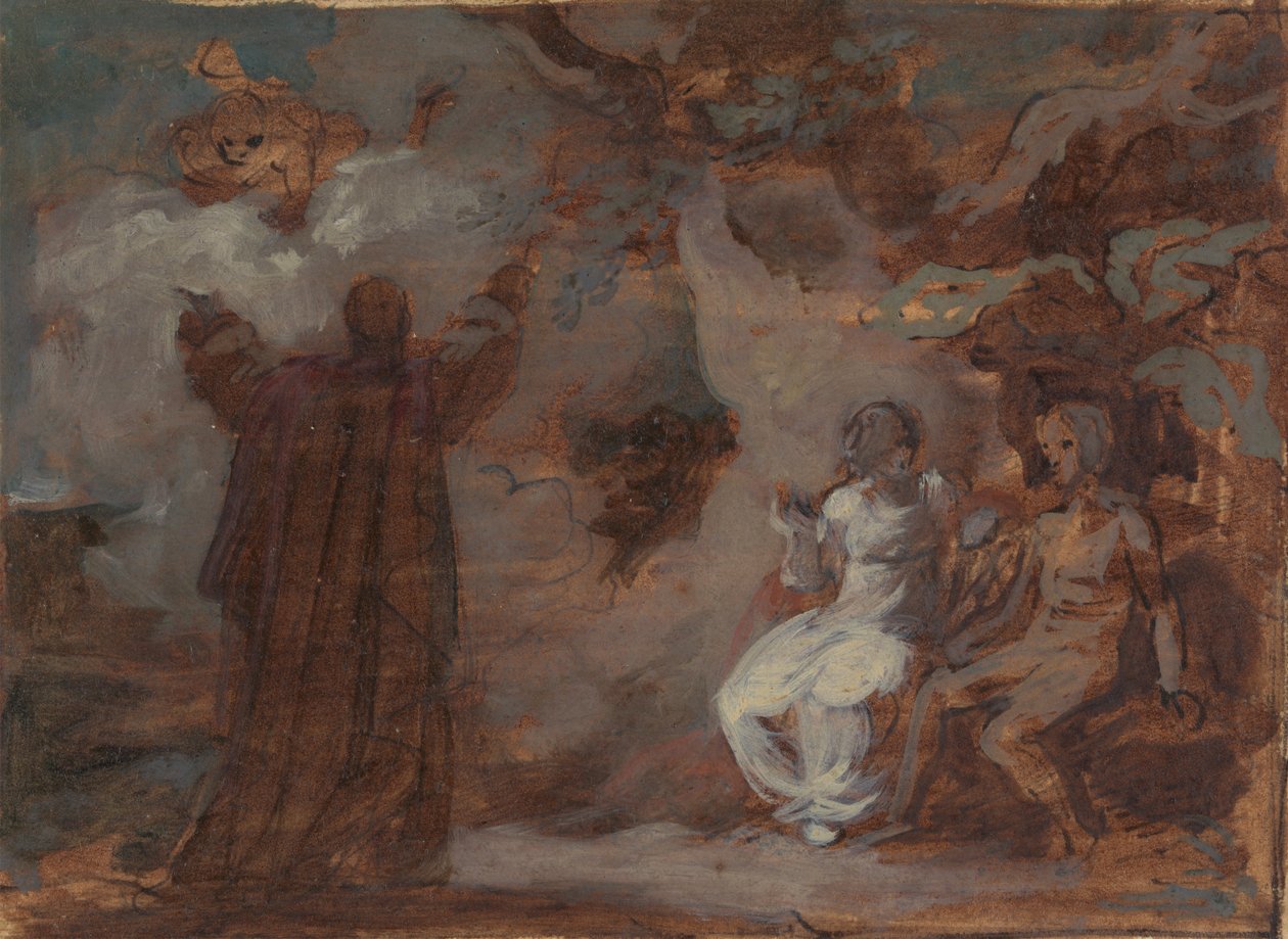 Próspero conjura una máscara para Fernando y Miranda de Robert Smirke