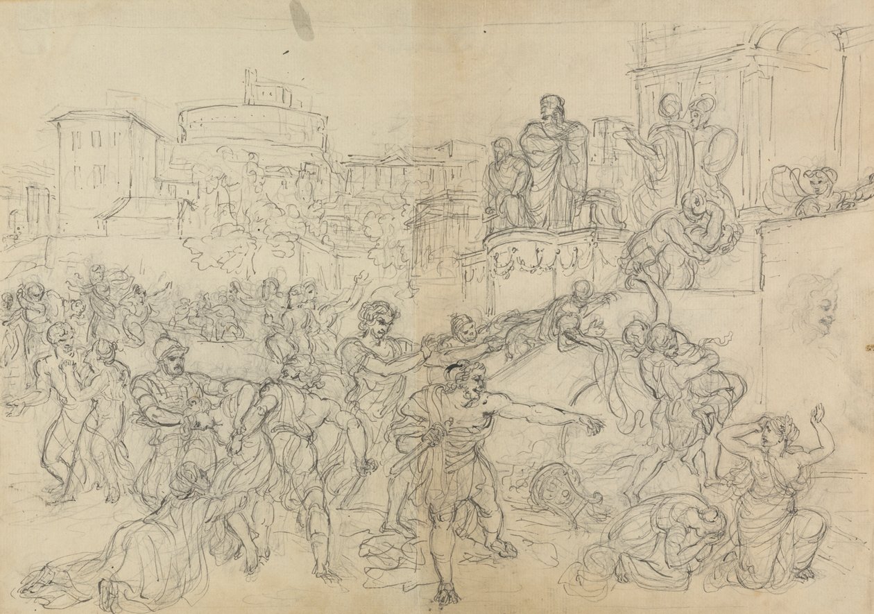 Boceto de godos entrando en Roma, de la obra de Shakespeare, Tito Andrónico de Robert Smirke