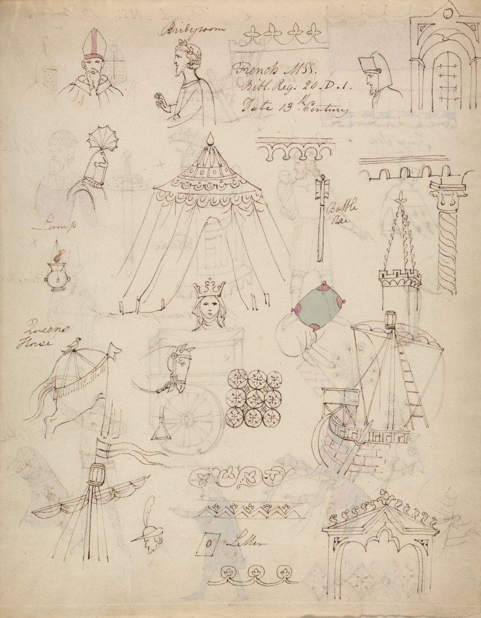 Estudios de un registro bíblico francés MSS de Robert Smirke