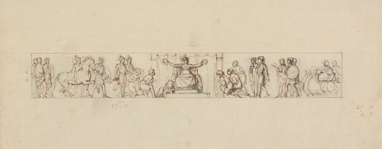 Estudio para un relieve con figuras románicas de Robert Smirke