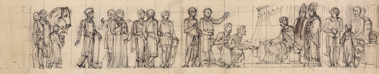Estudio de los caballeros que rinden homenaje al Rey de Robert Smirke