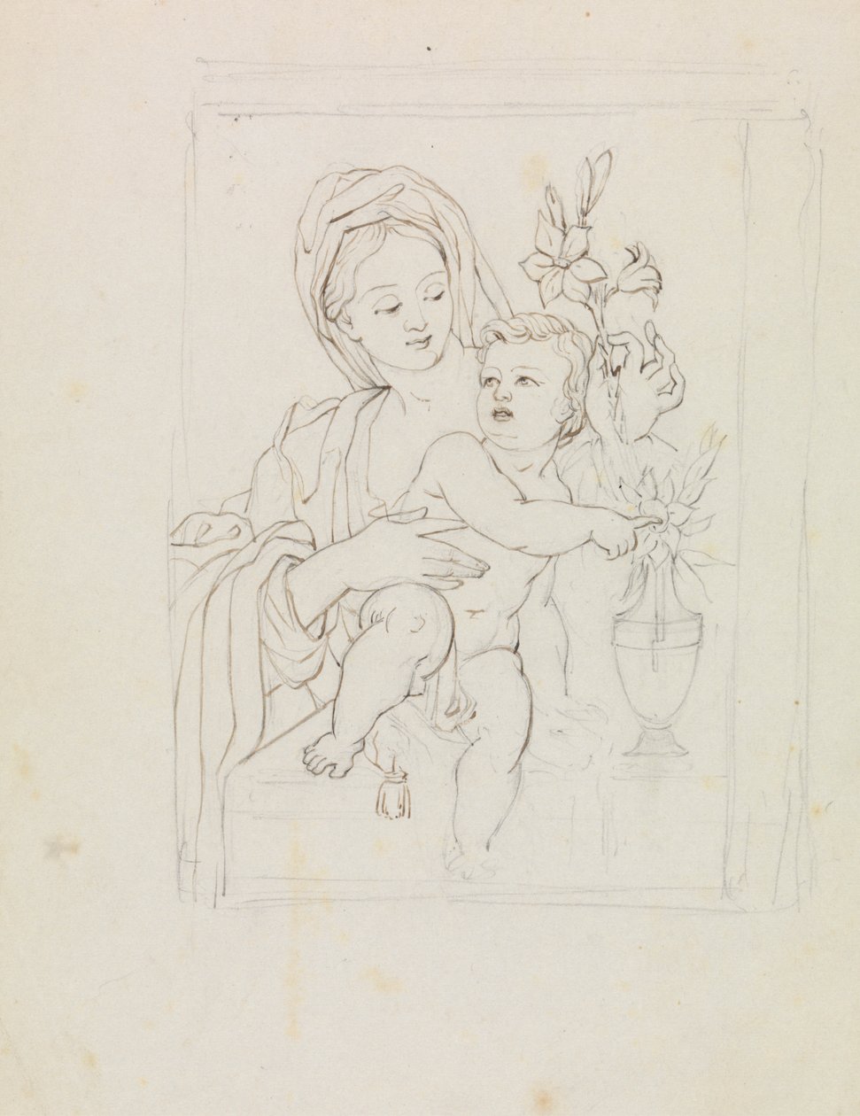 Estudio de una mujer y un niño de Robert Smirke