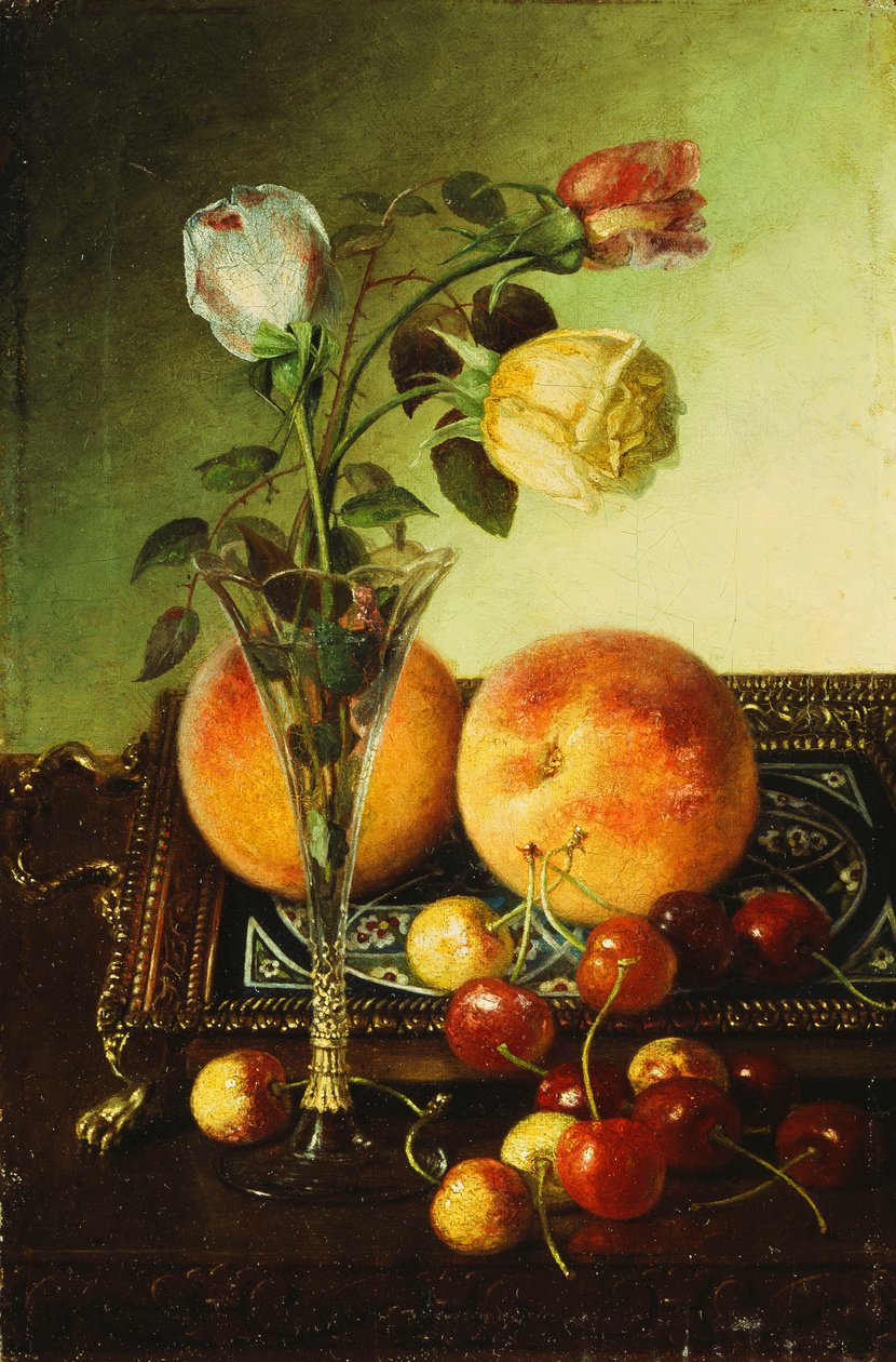 Rosas, duraznos y cerezas, 1891 de Robert Spear Dunning