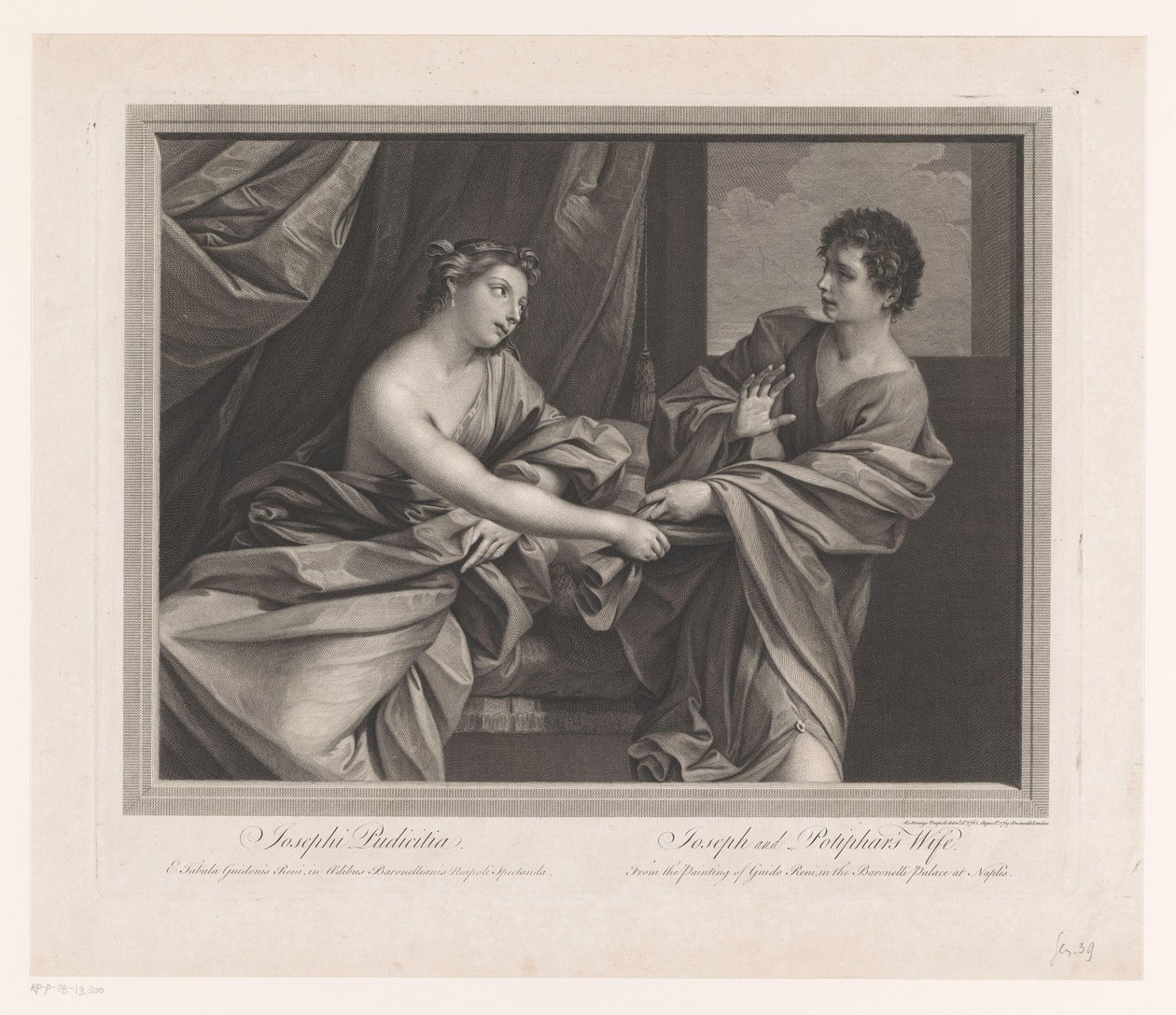 José y la esposa de Potifar Josephi Pudicitia / Joseph y la esposa de Potifar (título sobre el objeto) de Robert Strange