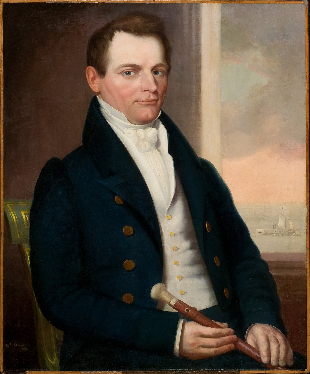 Retrato de hombre 1830 (Óleo sobre lienzo) de Robert Street
