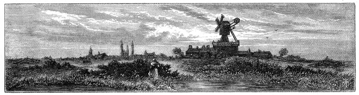 Molino de viento en Wimbledon Common, 1880 de Robert Taylor Pritchett