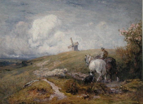 Conduciendo ovejas en los South Downs de Robert Thorne Waite