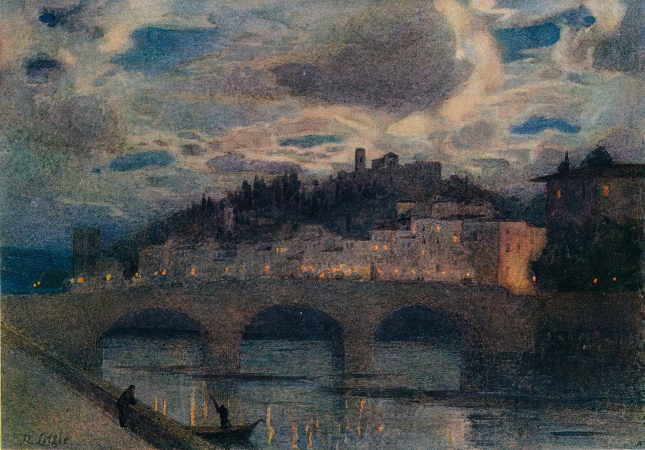 Luz de luna en el Arno, Florencia de Robert W Little
