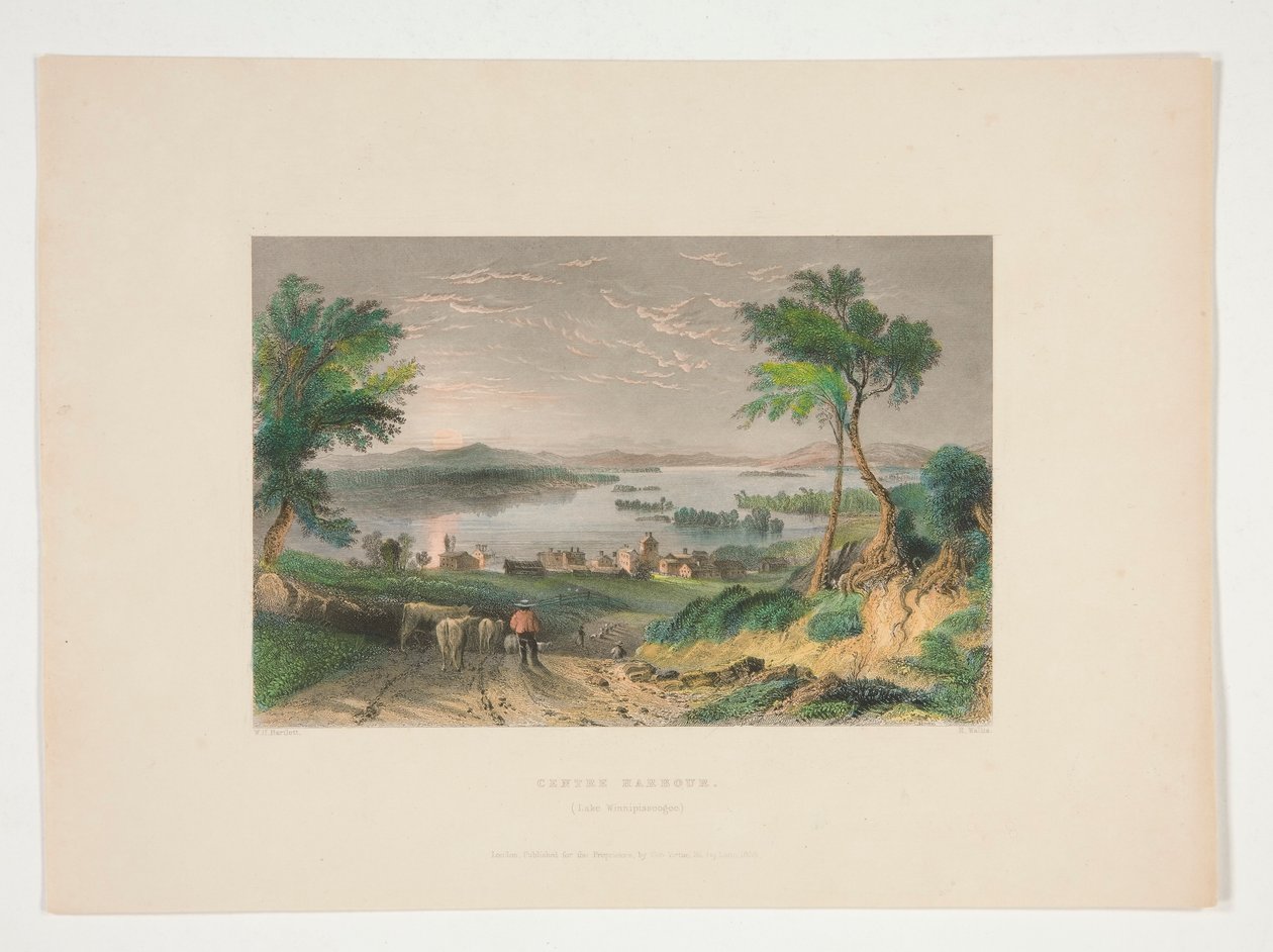 Center Harbour, lago Winnipesaukee, ilustración para Nathaniel Parker Willis de Robert Wallis