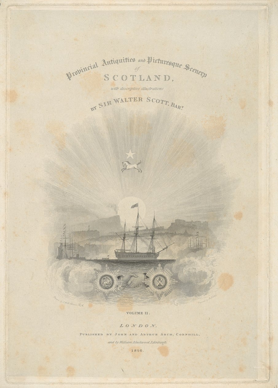 Portada: Antigüedades provinciales y paisajes pintorescos de Escocia, Volumen II de Robert Wallis