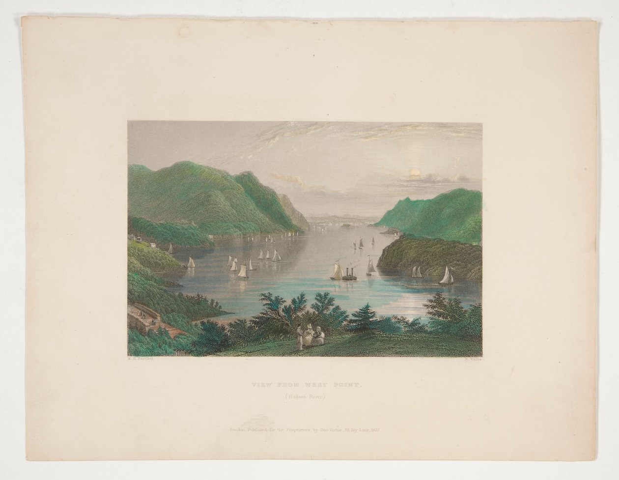 Vista desde West Point (río Hudson), ilustración para Nathaniel Parker Willis de Robert Wallis
