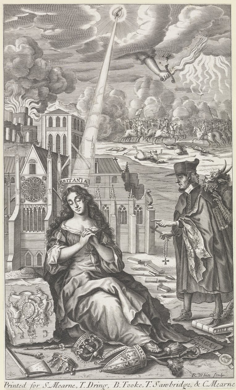 Britannia llora por el estado del país, 1682 de Robert White
