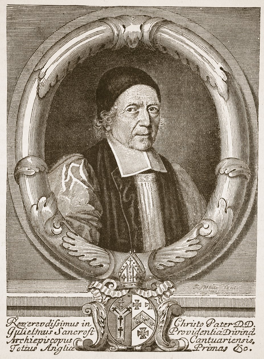 William Sancroft, arzobispo de Canterbury, ilustración de 