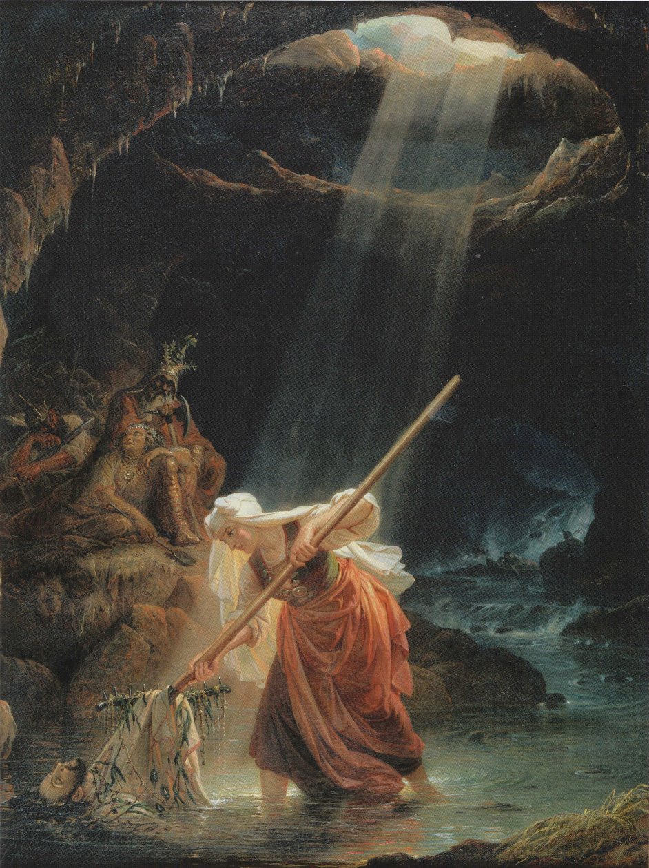 La madre de Lemminkäinen en Tuonela de Robert Wilhelm Ekman
