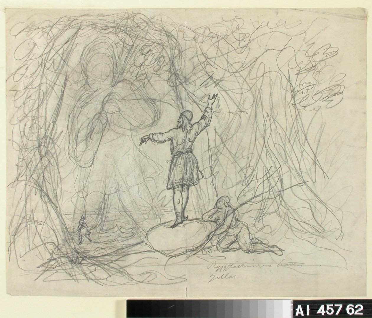 El hombre del mar, boceto para una serie de dibujos animados sobre el Kalevala de Robert Wilhelm Ekman