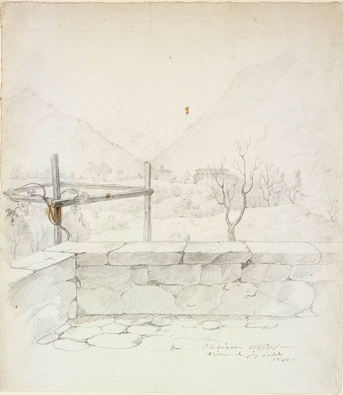 Vista de la villa donde vivió el artista en Subiaco de Robert Wilhelm Ekman