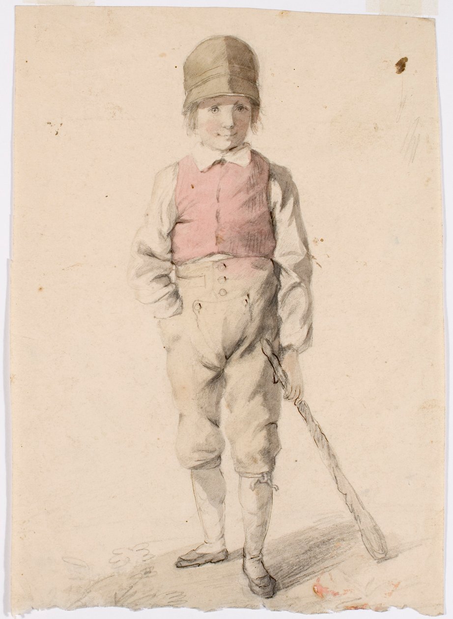 Niño de pie con un carro en la mano izquierda de Robert Wilhelm Ekman