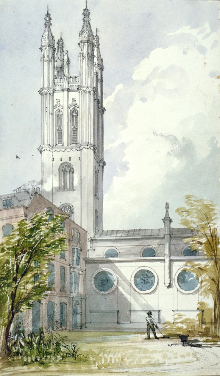 Iglesia de San Miguel, Cornhill, Ciudad de Londres, 1837 de Robert William Billings