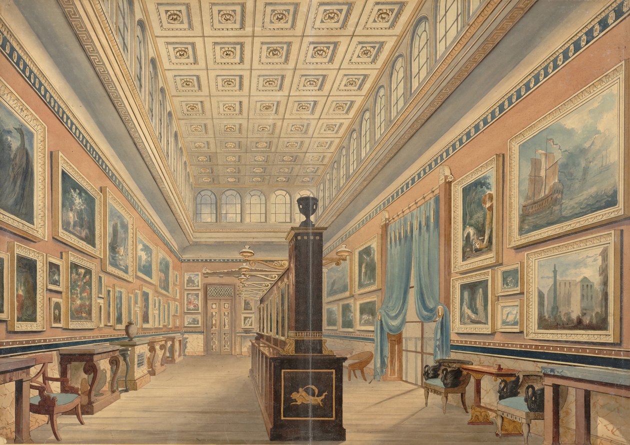 La galería de imágenes flamencas, la mansión de Thomas Hope, Duchess Street, Portland Place, 1830-51 de Robert William Billings