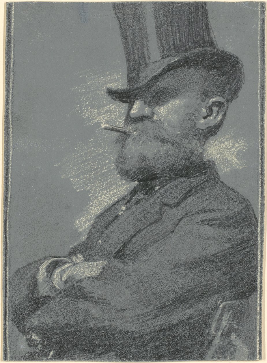 Hombre con Sombrero de Copa, Fumando un Cigarro de Robert William Vonnoh
