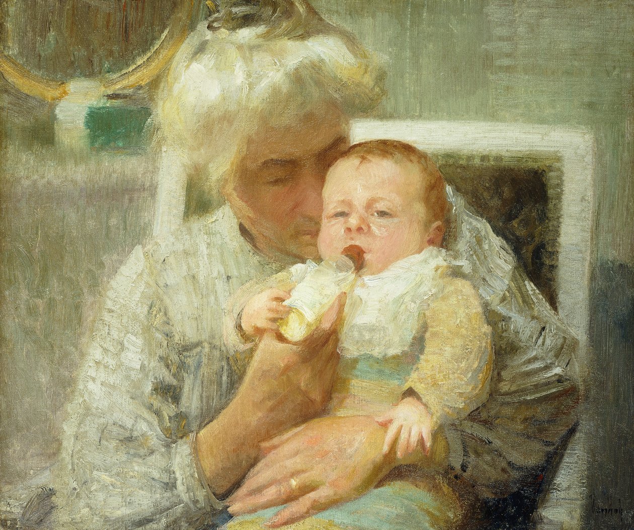 El biberón del bebé de Robert William Vonnoh