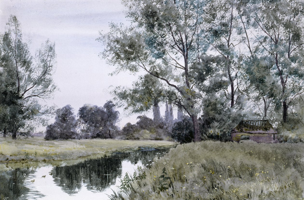 En el Lesser Stour, Kent Este (acuarela) de Robert Winchester Fraser