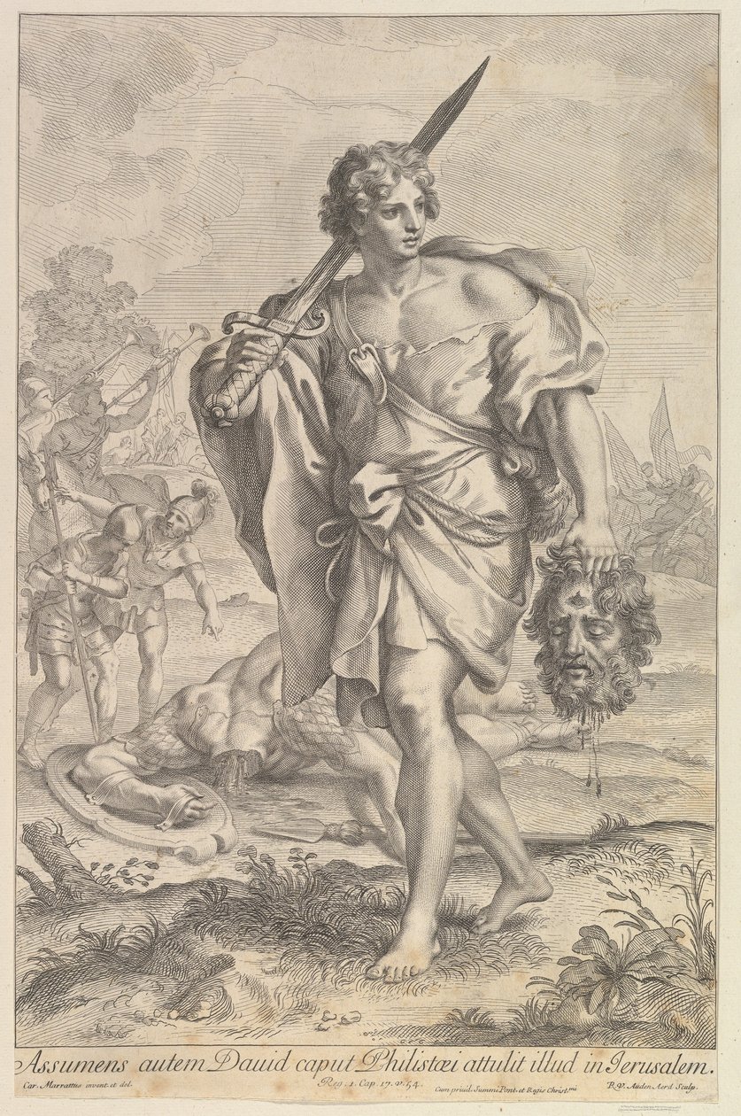 David con la cabeza de Goliat, 1680-1743 de Robert van Audenaerde