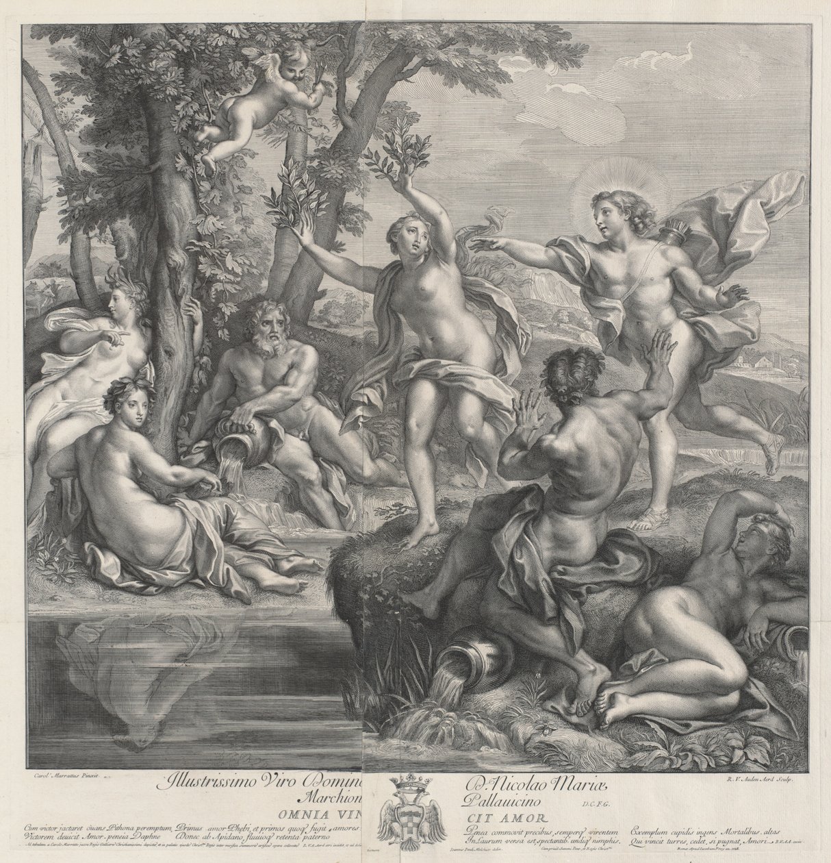 Omnia Vincit Amor [Apolo y Dafne], 1728 de Robert van Audenaerde
