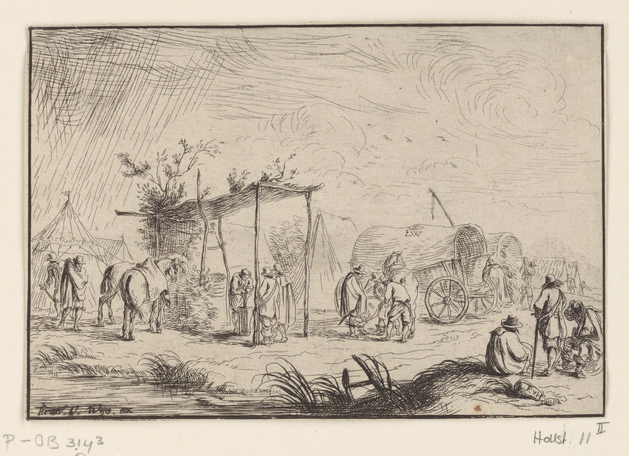 Herrador en un campamento Diferentes campamentos (título de la serie) de Robert van den Hoecke