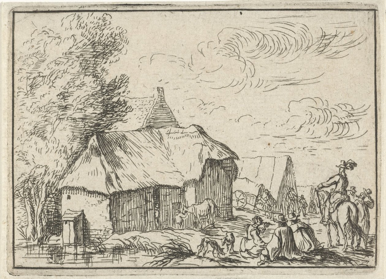 Camping en un pueblo Paisajes con campamentos (título de serie) de Robert van den Hoecke