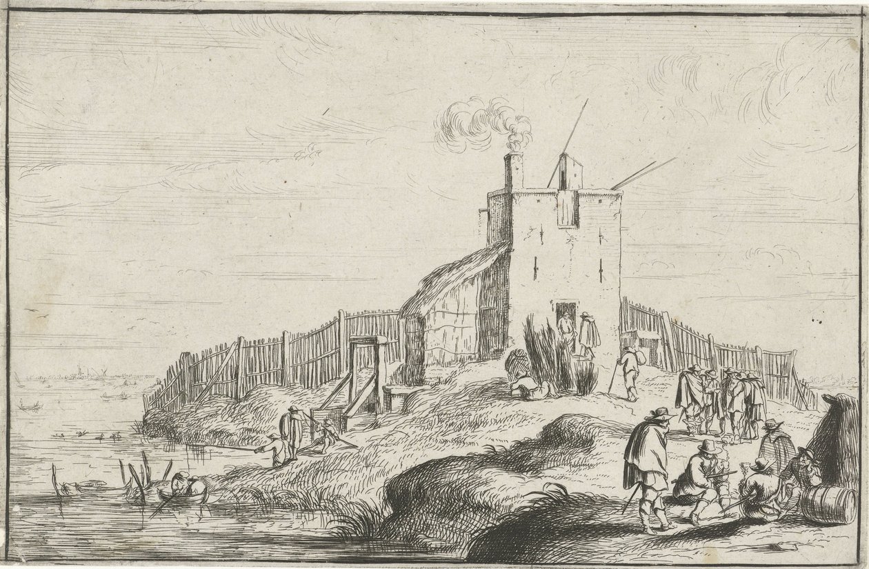 Pequeña fortaleza en un río de Robert van den Hoecke