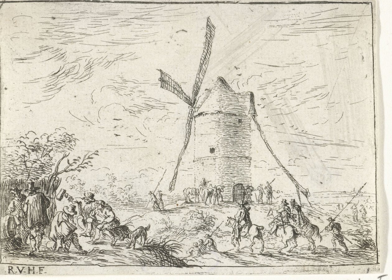 Molino Paisajes con campamentos (título de serie) de Robert van den Hoecke