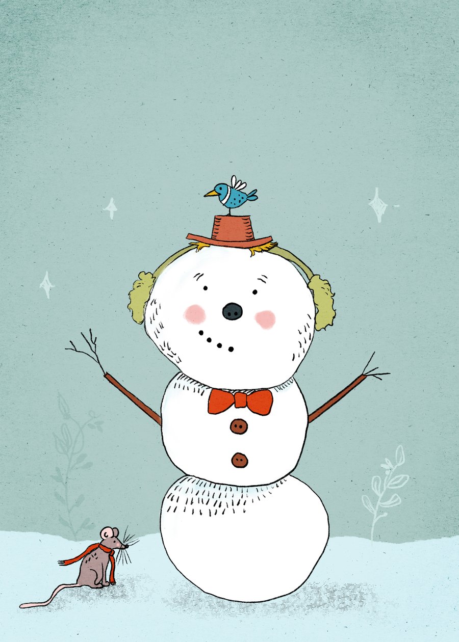 Feliz muñequito de nieve, 2019 (digital) de Roberta Murray