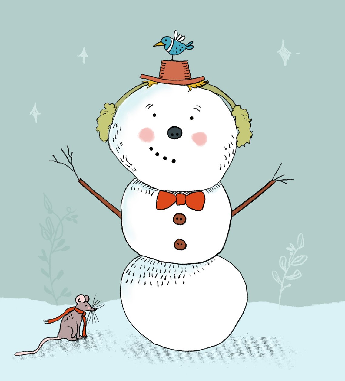 Muñeco de nieve estrellado, 2019 (digital) de Roberta Murray