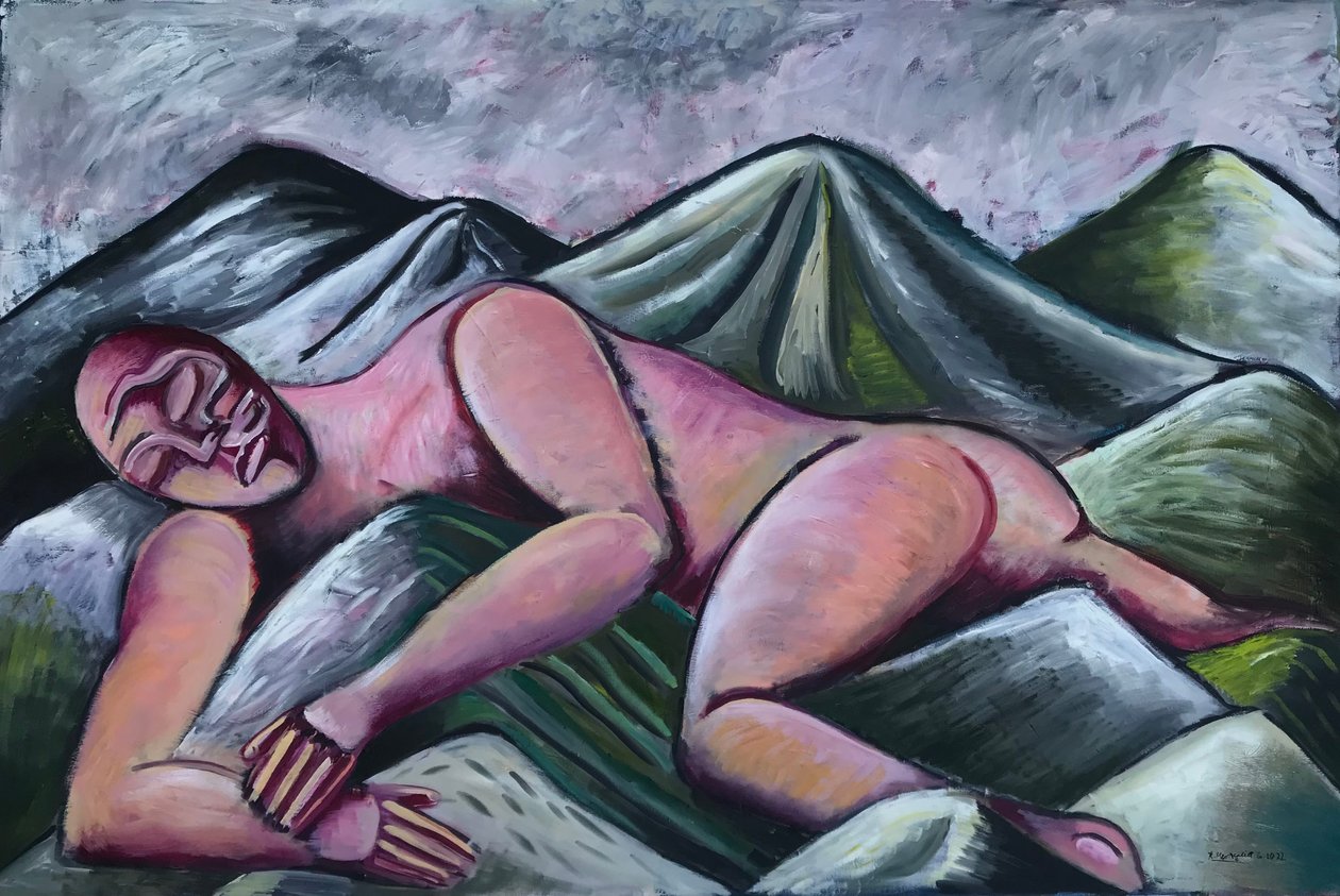 Mountain Nuve, c. 2022 (óleo sobre lienzo) de Roberto Munguia