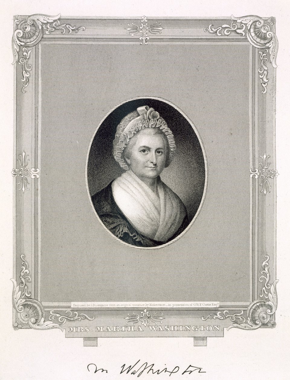 Martha Washington, grabado por James Barton Longacre (1794-1869) de Robertson