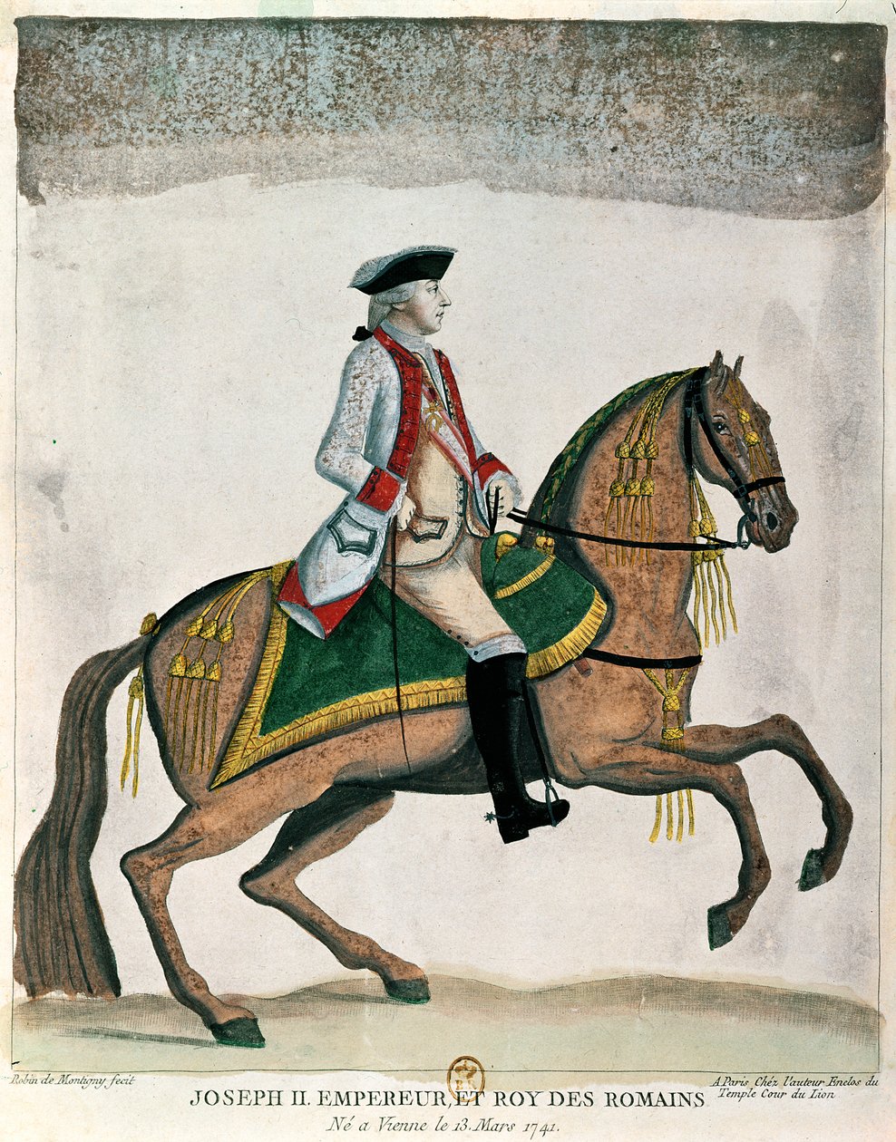 Retrato ecuestre del emperador José II (1741-90) c.1785 de Robin de Montigny