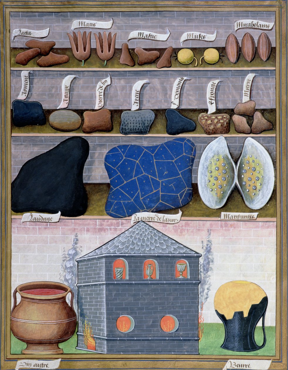 Ilustración del Libro de Medicinas Simples por Mattheaus Platearius 166r de Robinet Testard
