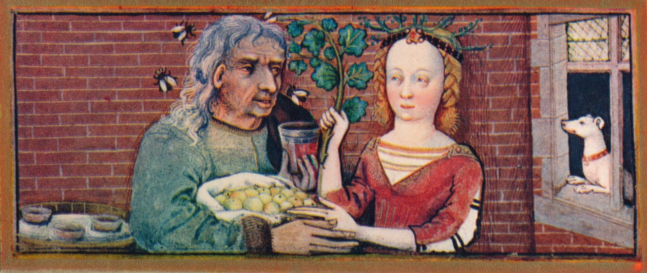 Septiembre - una pareja mal emparejada, siglo XV, 1939 de Robinet Testard