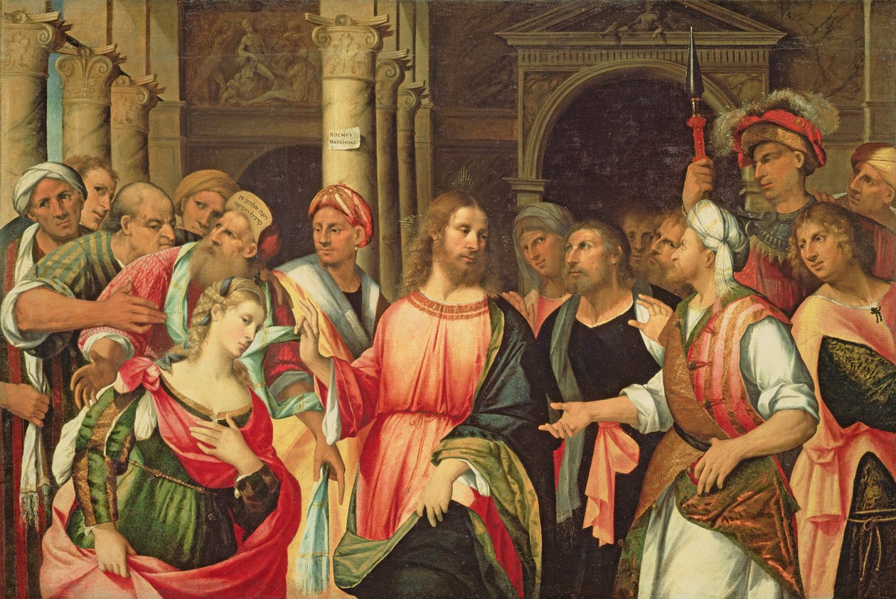 Cristo y la adúltera de Rocco Marconi