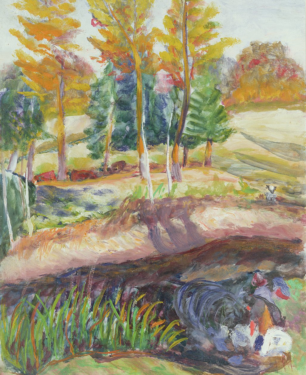 Tres Lavanderas en la Orilla de un Río de Roderic O Conor